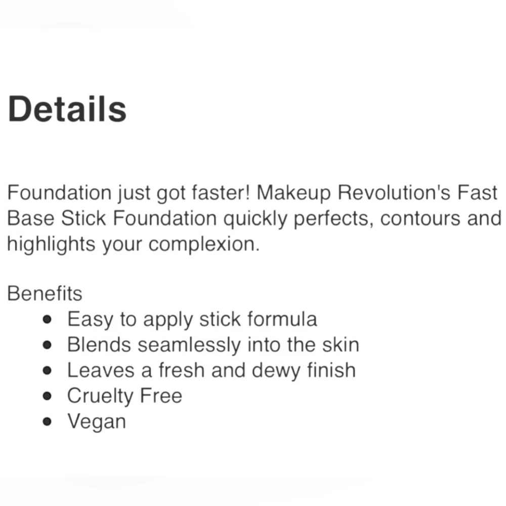Revolution F2 Fast base Foundation Stick (second lightest shade)